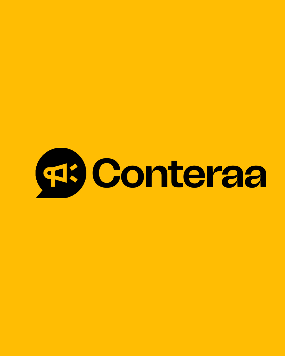 Yellow background with black logo and text reading 'Conteraa'.