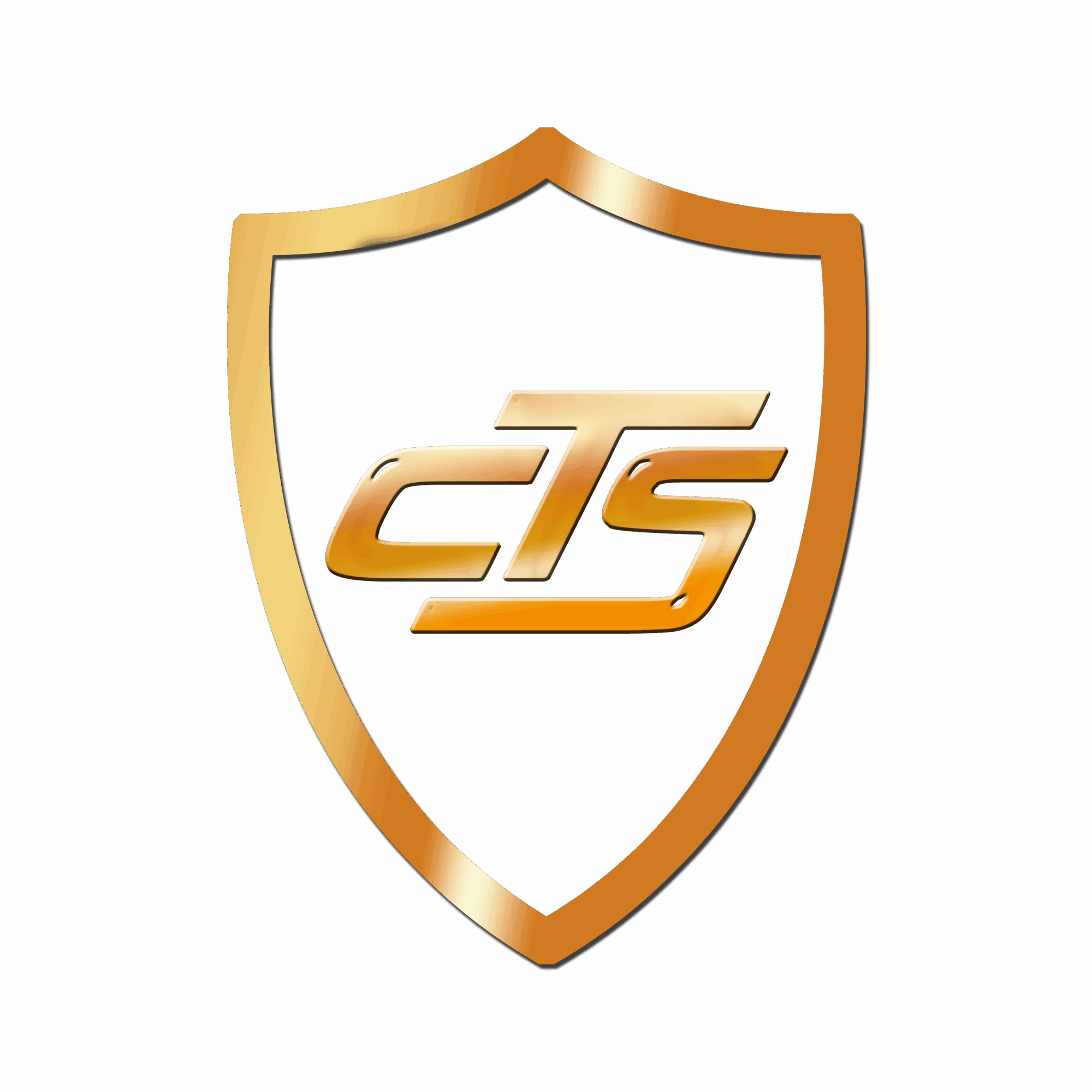 Shield emblem with the letters 'CTS' in gold on a black background.