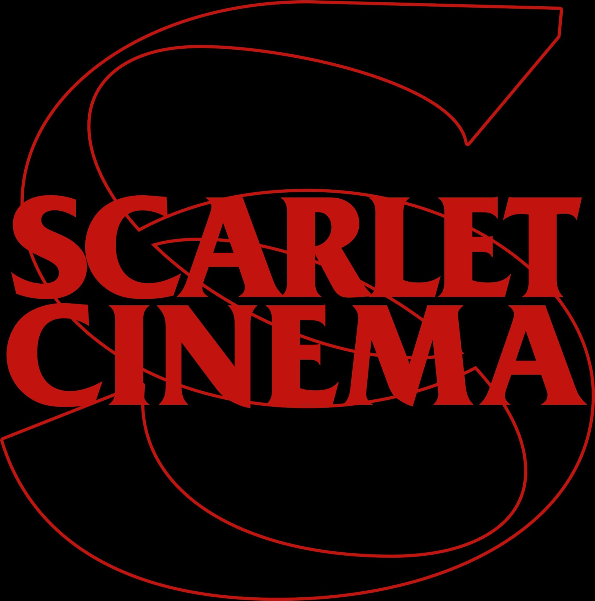 Scarlet Cinema logo with red text and design on black background.