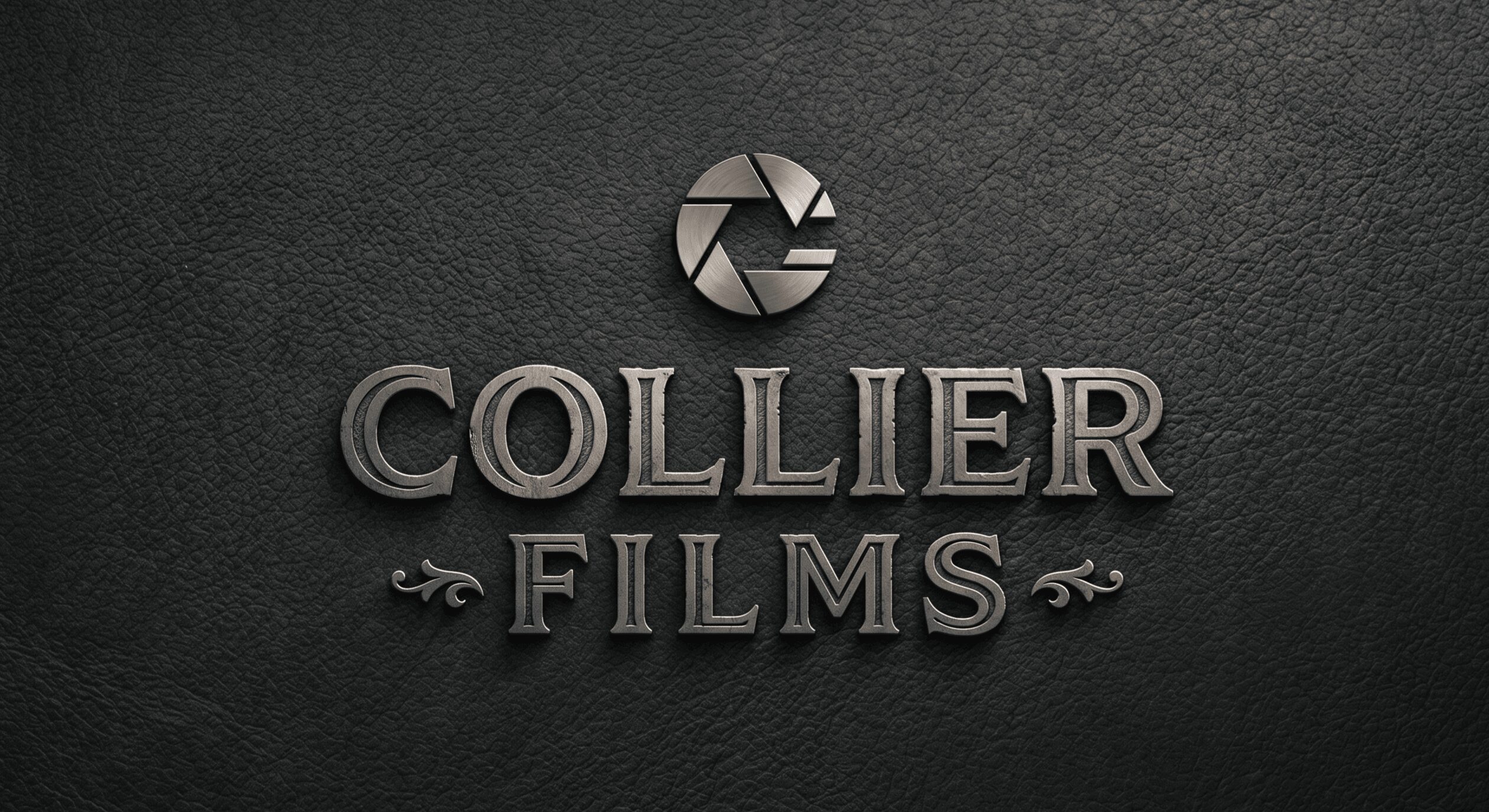 Logo with a camera shutter icon above the text 'COLLIER FILMS' on a dark textured background.