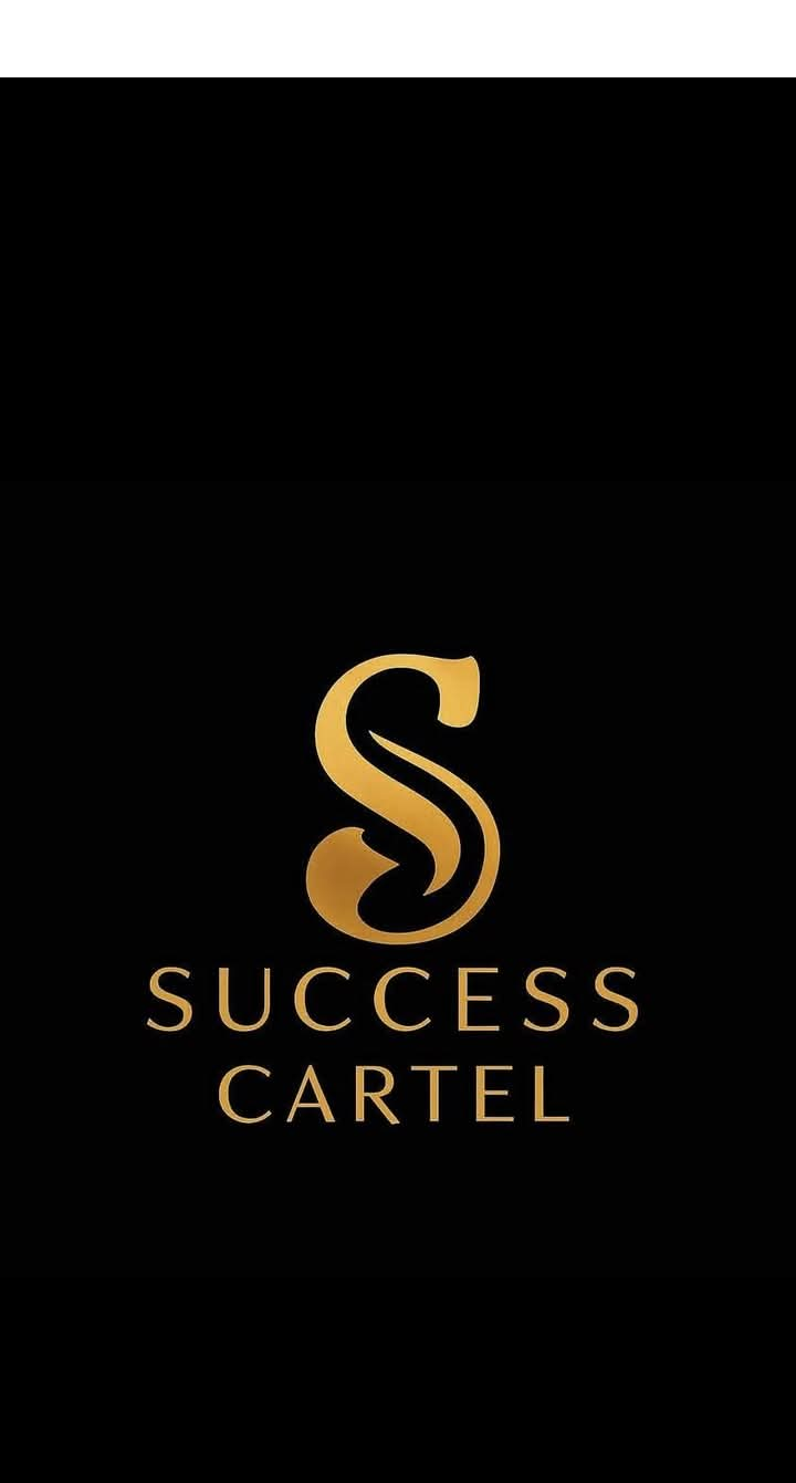 Black background with a gold stylized 'S' and the words 'SUCCESS CARTEL' below.