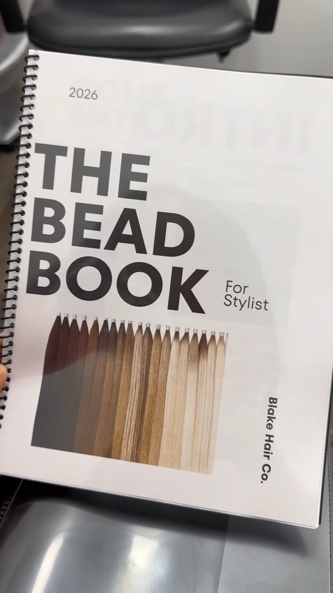 Cover of a book titled 'The Bead Book' with a color palette of wooden beads, and text indicating it is for stylists.