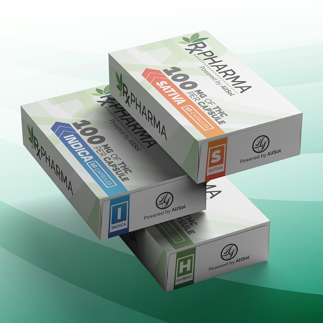 Three boxes of medication stacked, labeled with different colors and numbers, on a green gradient background.